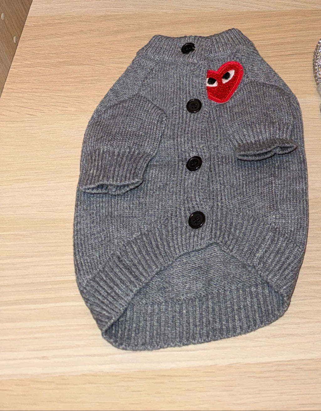 The Signature Heart Jumper in Heather Grey