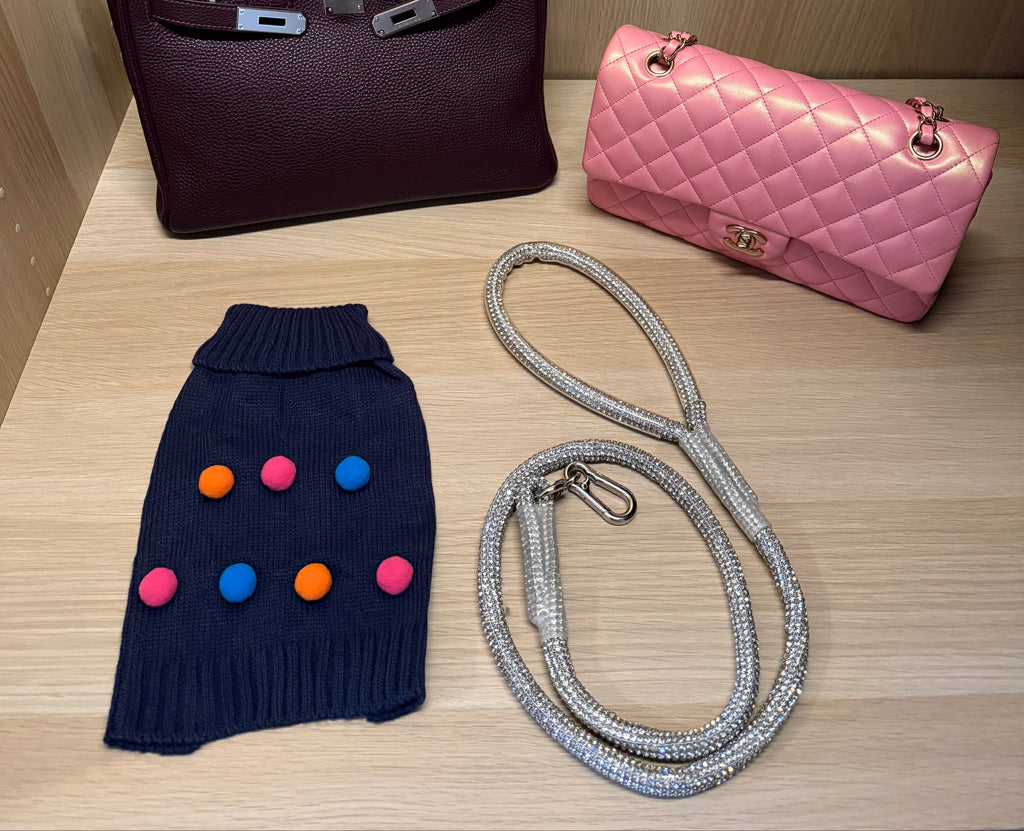 The Polka Dot Pompom Jumper in Midnight Blue