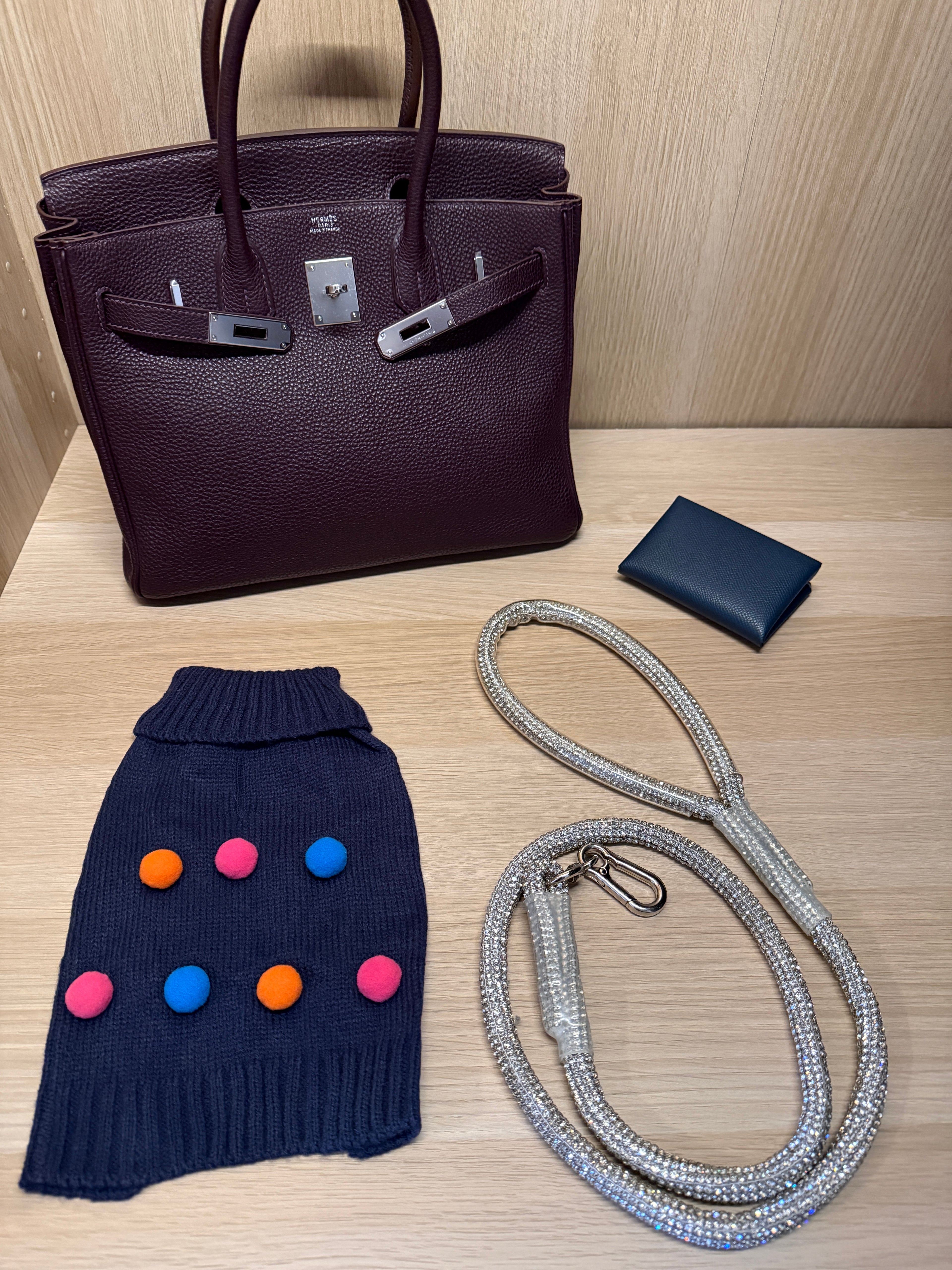 The Polka Dot Pompom Jumper in Midnight Blue